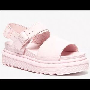 NWOT Dr Martens Voss Mono Chalk Pink Leather Strap Sandals Shoe